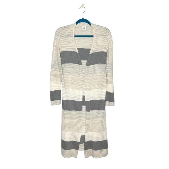 CABI Vineyard Striped Duster Long Line Cardigan Sweater - Picture 1 of 13